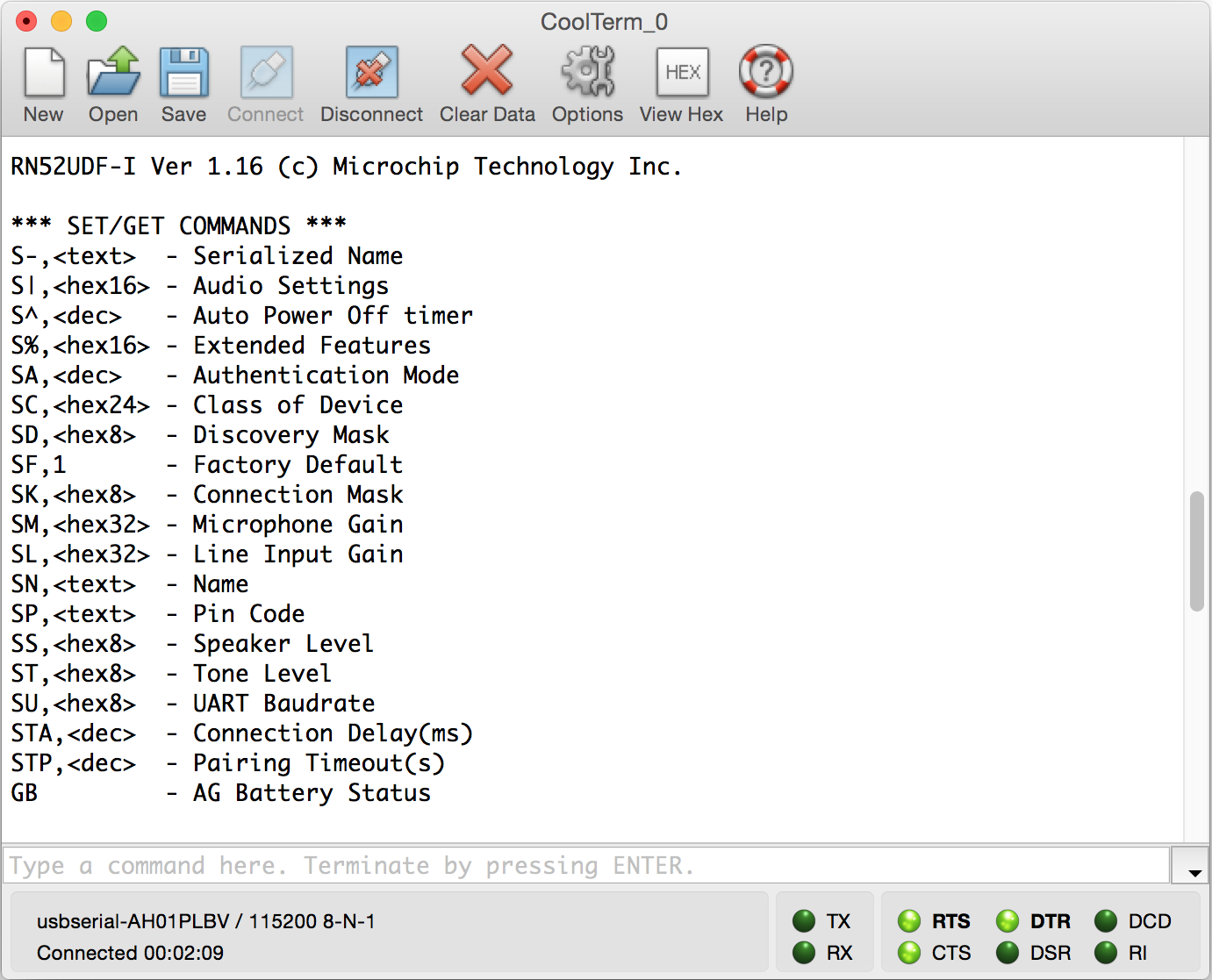 RN52 Serial Communication