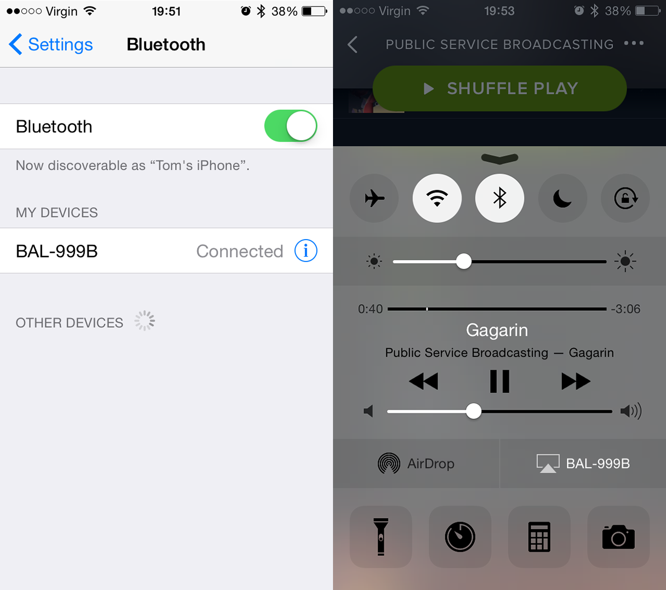 BAL Bluetooth Connection iPhone